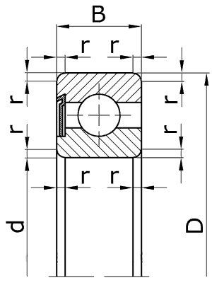 Однорядный шариковый подшипник 6308 Z 60308