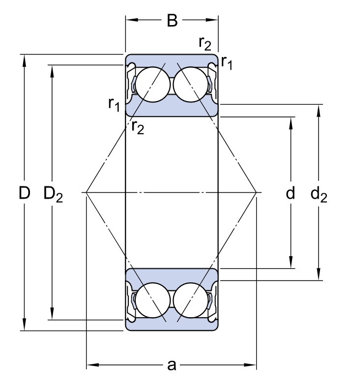 Упорный, радиальный шариковый подшипник 3319 A-2ZTN9/C3VT113