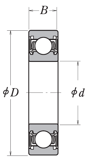 Однорядный шариковый подшипник 6012 DDU C3 E