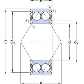 Упорный, радиальный шариковый подшипник 3309 A-2ZTN9/C3VT113