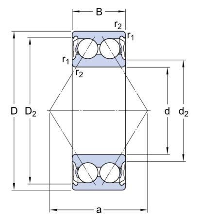 Упорный, радиальный шариковый подшипник 3309 A-2ZTN9/C3VT113