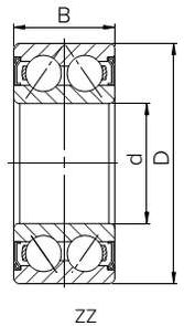 Радиально-упорный двухрядный шариковый подшипник 3056309 ZZ 3309 A ZZTN