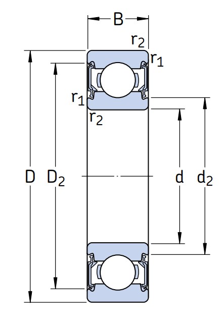 Однорядный шариковый подшипник 6002 2RSL/C3LHT23