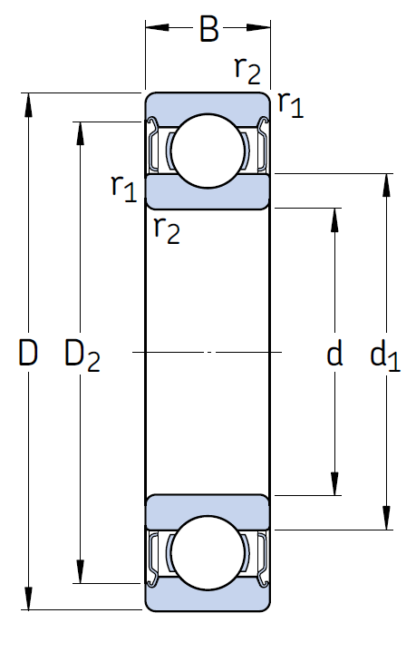 Однорядный шариковый подшипник 6205 2Z/C2ELHT23