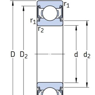 Однорядный шариковый подшипник 6003 2RSH/LHT23