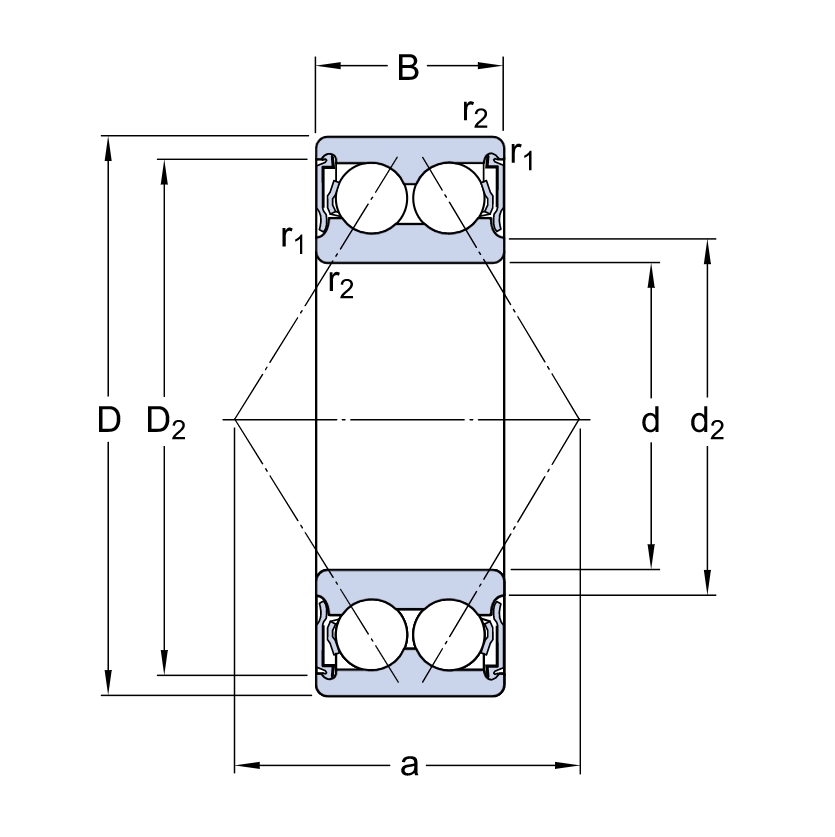 Упорный, радиальный шариковый подшипник 3304 A-2RS1/MT33