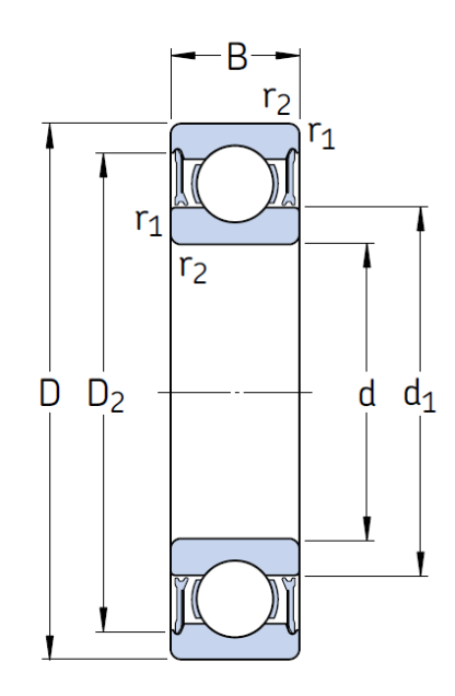 Однорядный шариковый подшипник 6001-2RZ/LHT23