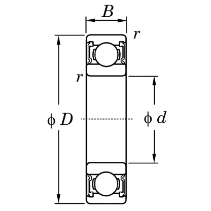 Дюймовый подшипник R 4 2RS