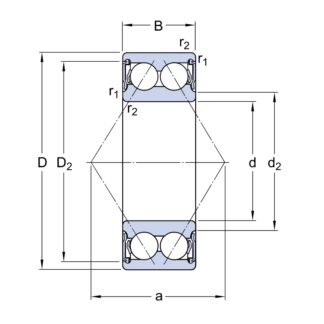 Упорный, радиальный шариковый подшипник 3305 A-2RS1TN9/C3WT