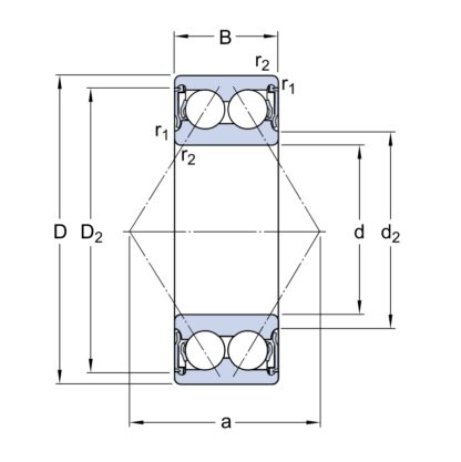 Упорный, радиальный шариковый подшипник 3305 A-2RS1TN9/C3WT