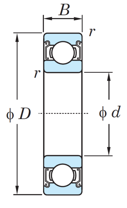 Однорядный шариковый подшипник 6318 ZZX C3