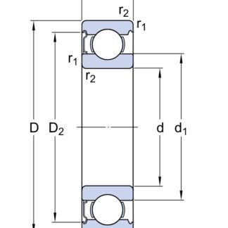 Однорядный шариковый подшипник 6024 Z/C3