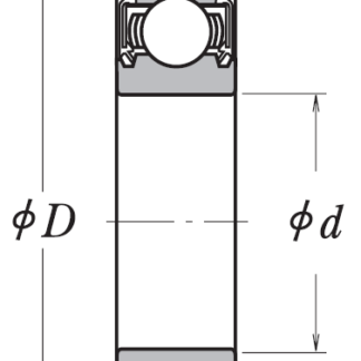 Однорядный шариковый подшипник 6012 DDU C3 E