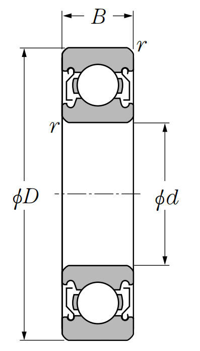 Однорядный шариковый подшипник 6026 ZZX C3