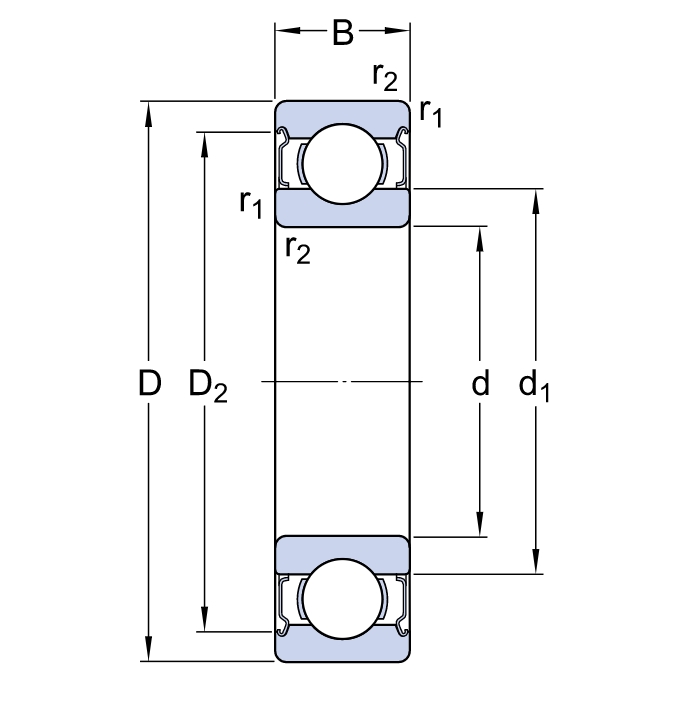 Однорядный шариковый подшипник 6302 2Z/C3VT376