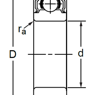 Однорядный шариковый подшипник 180302 Ю SS 6302 2RS