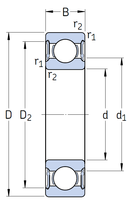 Однорядный шариковый подшипник 6205 ETN9/C3