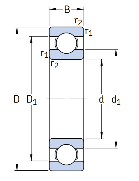 Однорядный шариковый подшипник 6306/C4VT264