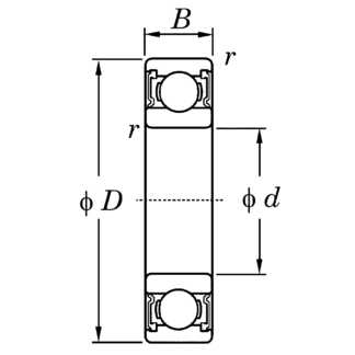 Однорядный шариковый подшипник 6013 2RSR C3