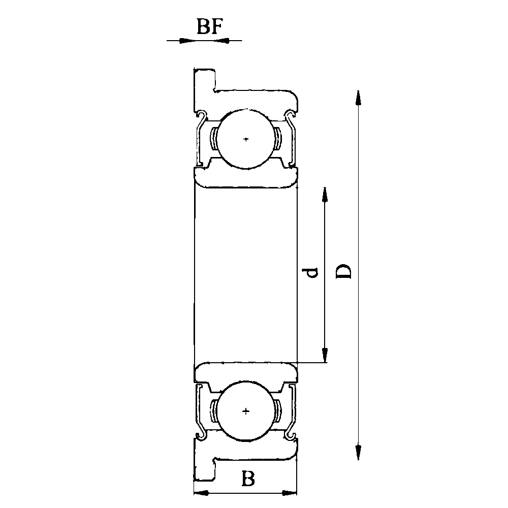 Подшипник с фланцем на наружном кольце F 624 ZZ