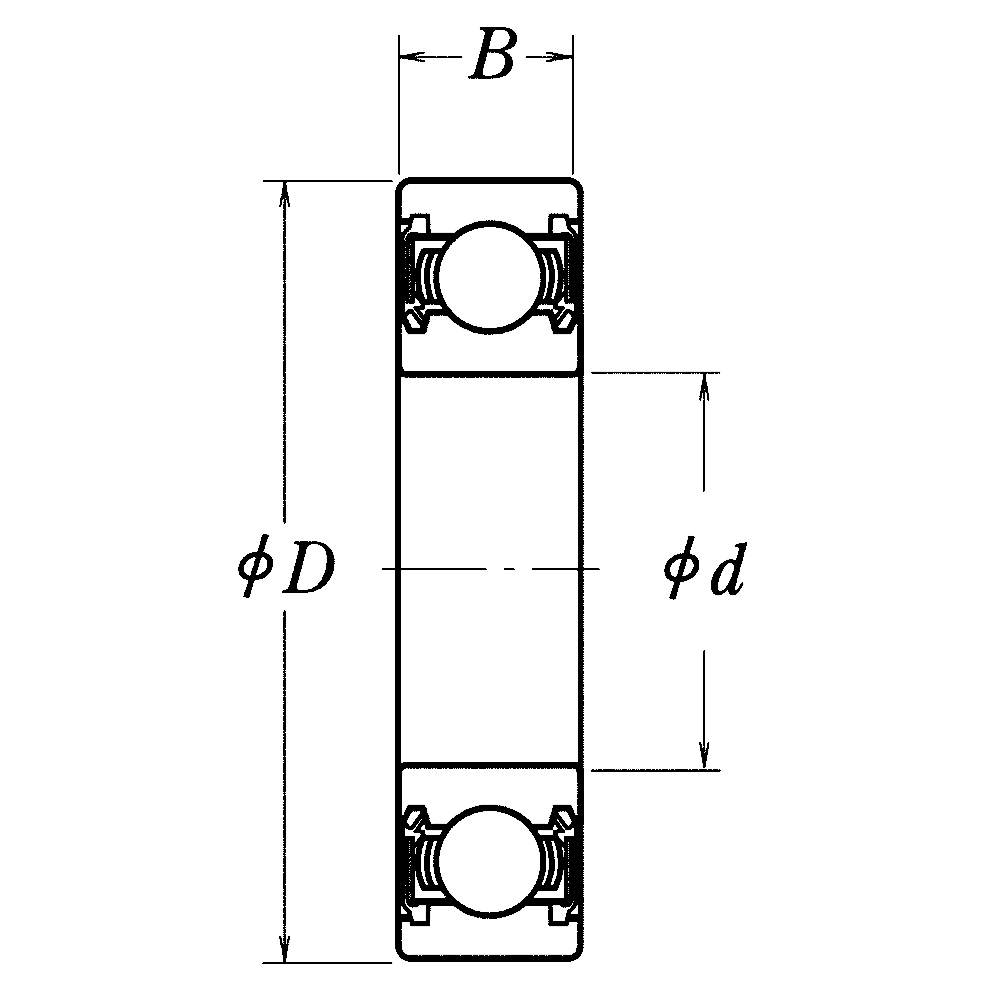 Однорядный шариковый подшипник 6015 DDU C3