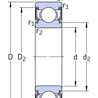 Однорядный шариковый подшипник 608 2RS1/C3GWP6VP101