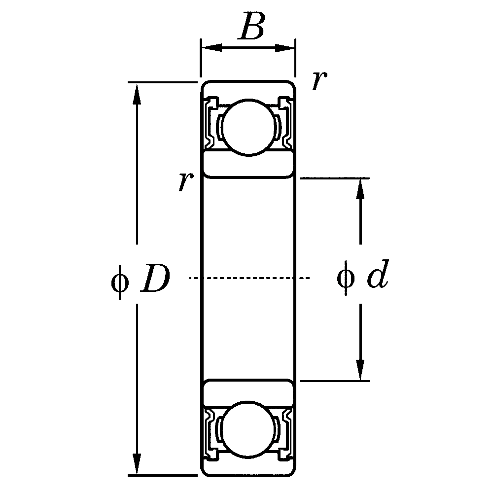 Однорядный шариковый подшипник 6016 2RSR C3