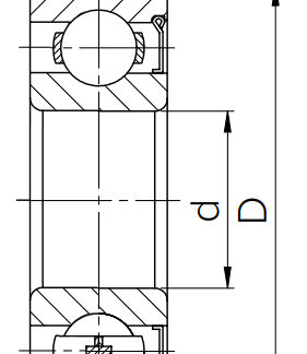 Однорядный шариковый подшипник 6202 Z 60202