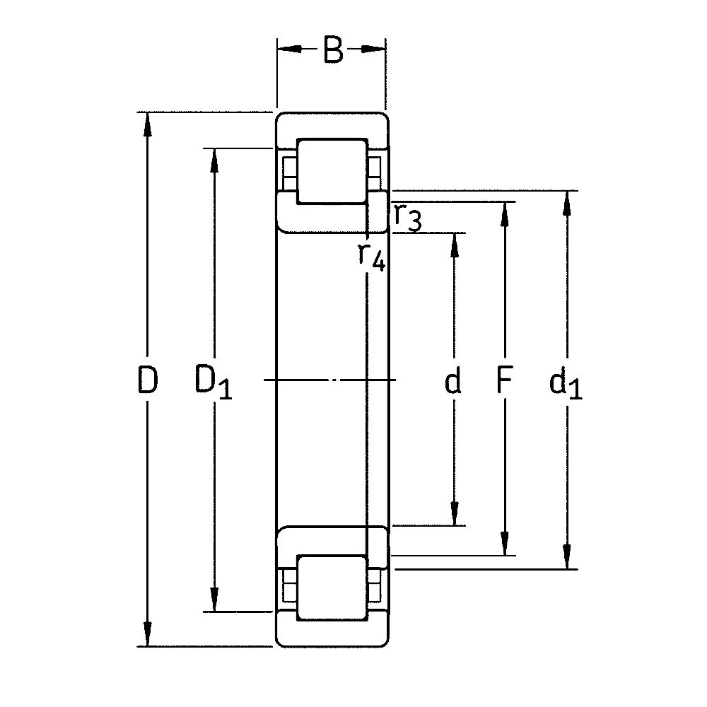 Роликовый цилиндрический подшипник NUP 2210 ECP