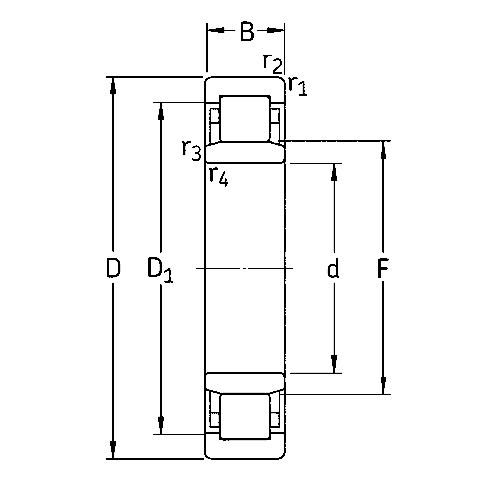 Роликовый цилиндрический подшипник NU 322 ECJ/C3