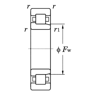 Роликовый цилиндрический подшипник NJ 310 R C3 AG