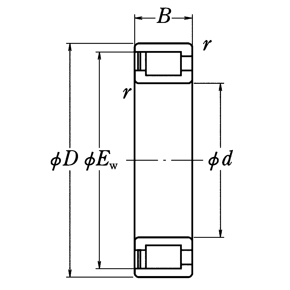 Роликовый цилиндрический подшипник NCF 2222 V C3