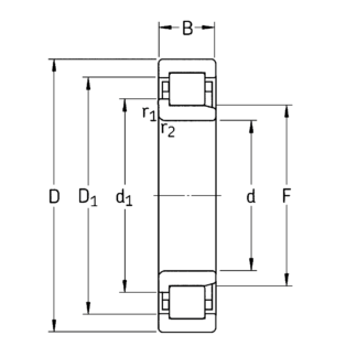 Роликовый цилиндрический подшипник NJ 2210 ECPH/C4