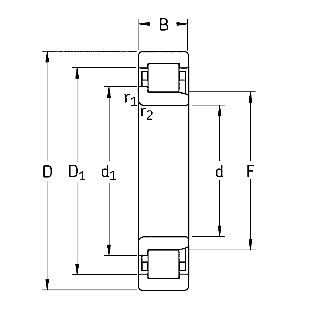 Цилиндрический, радиальный роликовый подшипник NJ 2207 ECPH/HN3C4