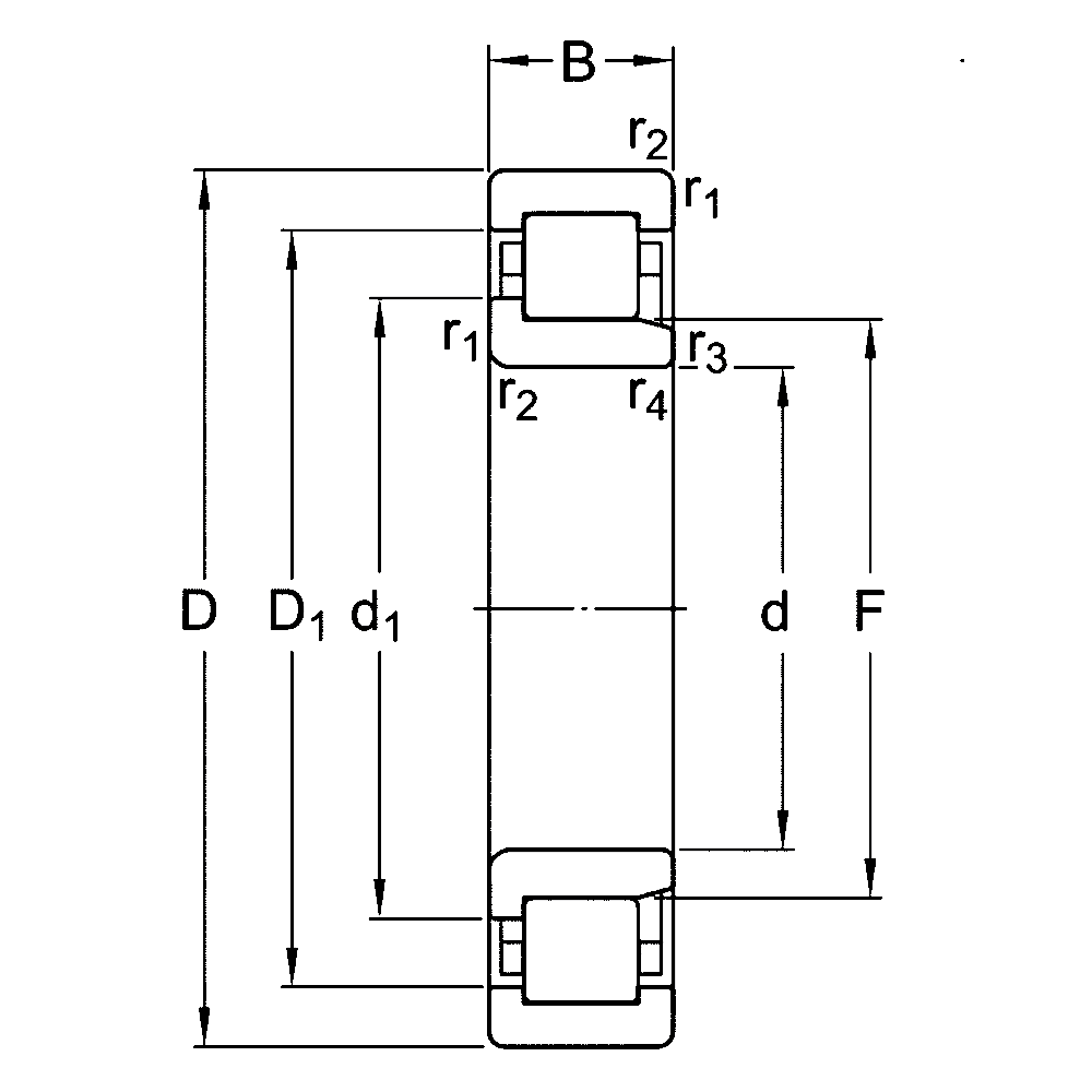 Роликовый цилиндрический подшипник NJ 306 ET C3