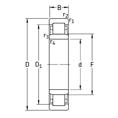 Роликовый цилиндрический подшипник NU 319 ECJ/C3