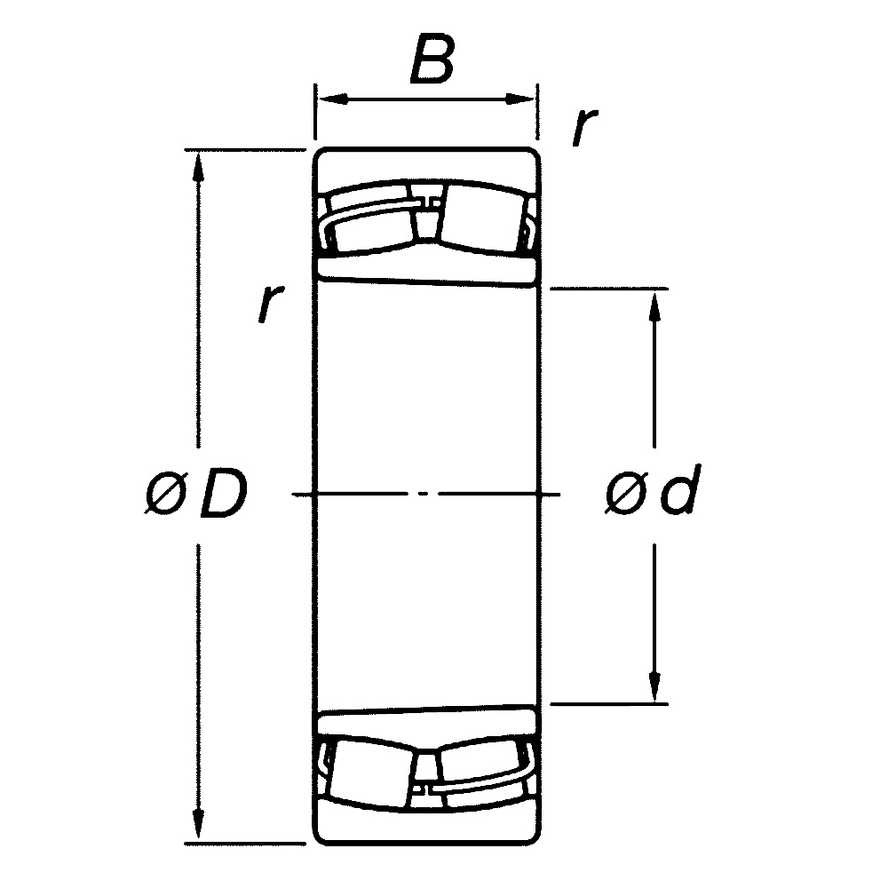 Сферический роликовый подшипник 22311 RZKW33 C3