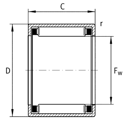 Игольчатый подшипник RNAO 25X35X17